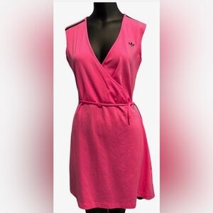 Adidas hot pink wrap mini dress, size XS
